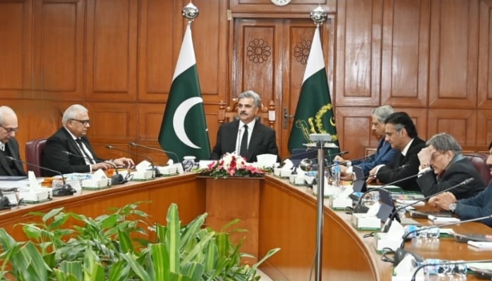 CJP Justice Yahya Afridi chairs a meeting of the Judicial Commission of Pakistan at the Supreme Court, Islamabad, 12 January 2026. — Supreme Court of Pakistan