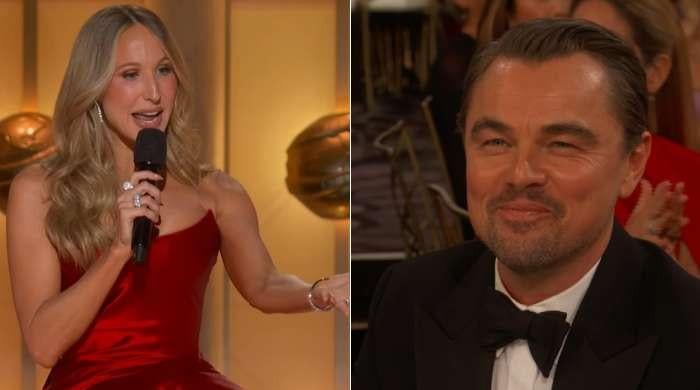 Leonardo DiCaprio reacts to Nikki Glaser's jab about dating younger woman