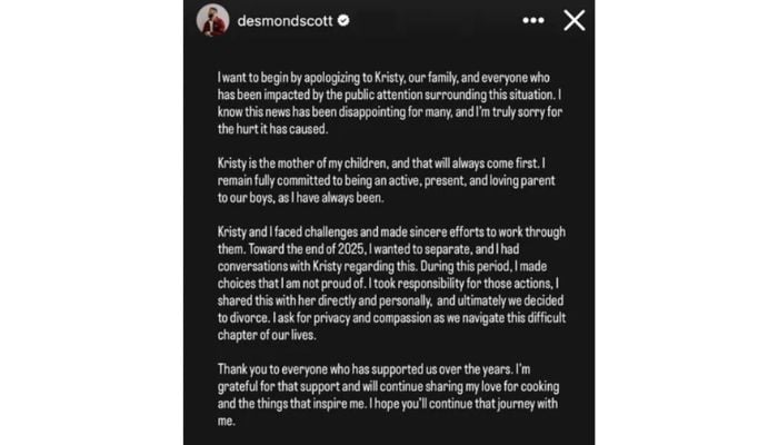 Did fans miss signs? Real Story behind Kristy, Desmond Scott divorce after 14 years of marriage