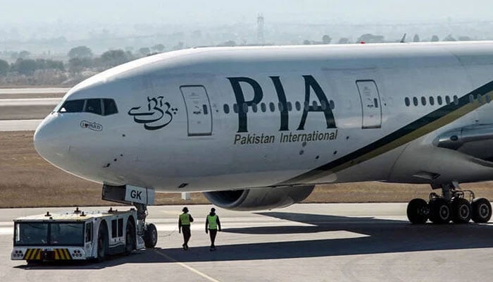 Pakistan International Airlines (PIA) aircraft taxis ahead of its takeoff for Paris at the Islamabad International Airport in Islamabad on January 10, 2025. — AFP