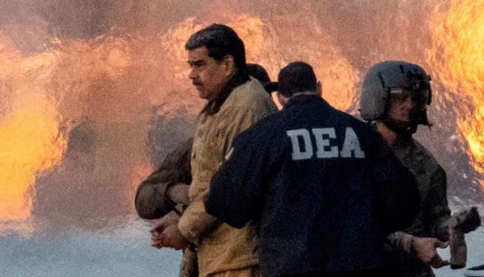 Captured Venezuelan President Nicolas Maduro is escorted, as he heads towards the Daniel Patrick Moynihan United States Courthouse in Manhattan for an initial appearance to face US federal charges at Downtown Manhattan Heliport, in New York City. — Reuters