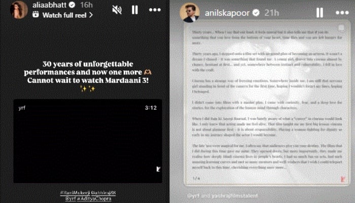 Alia Bhatt, Anil Kapoor congratulate Rani Mukerji ahead of Mardaani 3 release