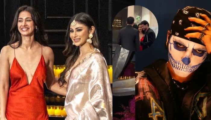 Dishas partner, was dressed in a black outfit