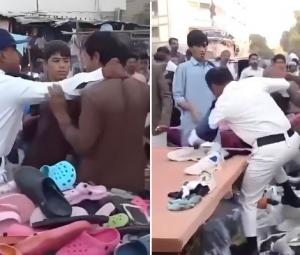 WATCH: Street vendors assault traffic policeman in Karachi's Saddar area