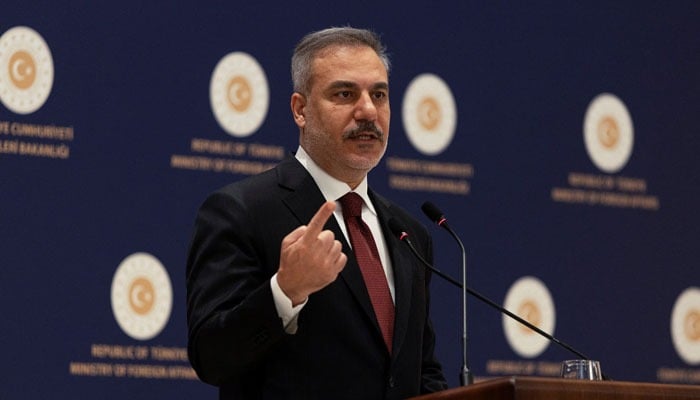 Turkish Foreign Minister Hakan Fidan speaks during a press conference in Istanbul, Turkiye, January 15, 2026. — Reuters
