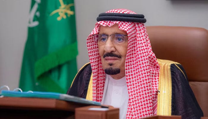 Saudi King Salman bin Abdulaziz chaired a virtual cabinet meeting from his office in Jeddah, Saudi Arabia, May 28, 2024. — Reuters