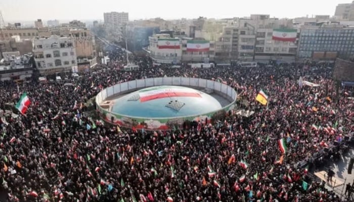 A massive show of support from loyalists of Iranian government in Tehran on January 12, 2026. — Reuters