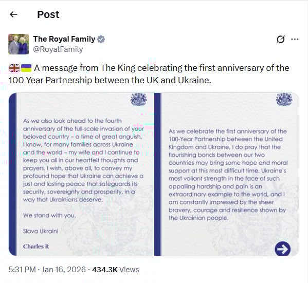 Buckingham Palace shares King Charles emotional message with error