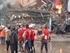 Five killed as part of Gul Plaza collapses after hours-long blaze; rescue efforts underway