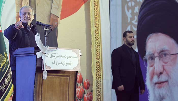 Iranian President Masoud Pezeshkian gives a speech during a ceremony to mark the sixth anniversary of the killing of senior Iranian military commander General Qassem Soleimani in a US attack, in Tehran, Iran, January 1, 2026. — Reuters
