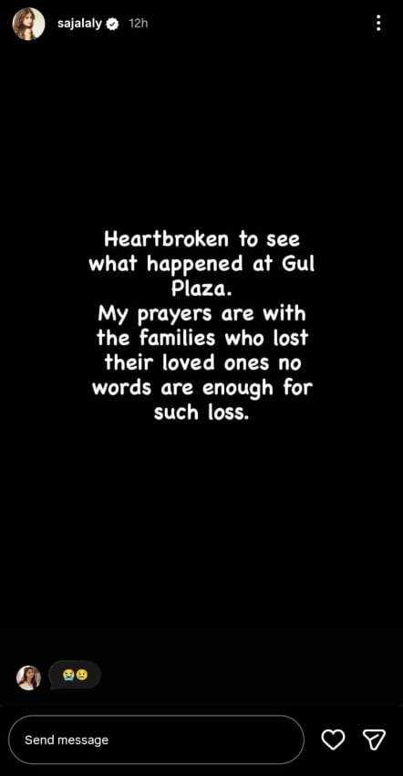 Heartbroken: Pakistani celebrities mourn losses, pray for victims of Gul Plaza fire