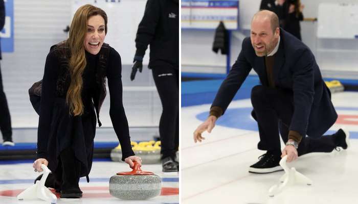 Prince William narrowly misses the target as Princess Kate triumphs