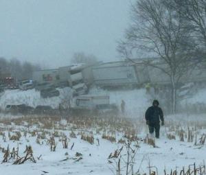 Snowstorm leaves dozens injured in US pile-up
