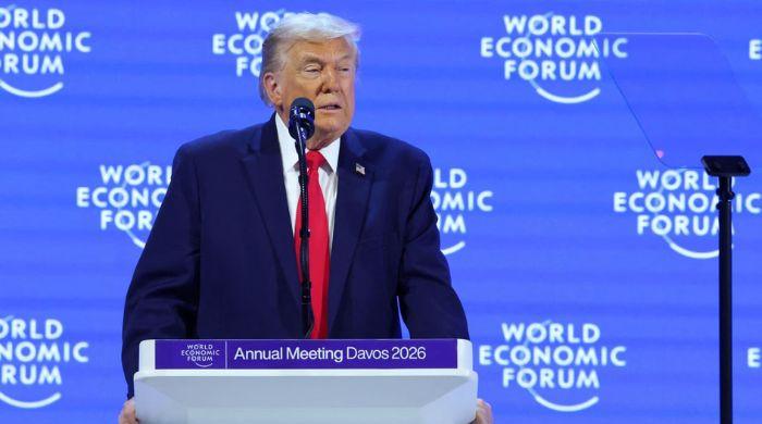 What Trump said in his combative Davos speech?