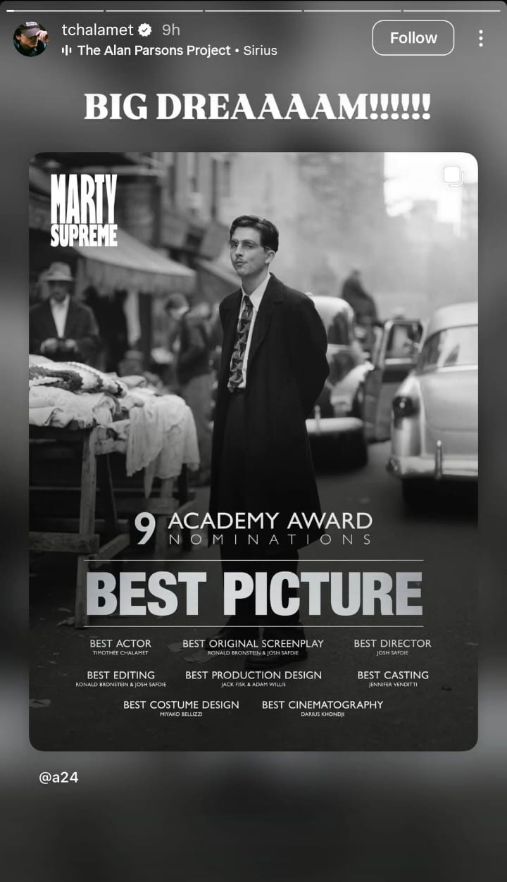 Timothée Chalamet gives two-word reaction to impressive Oscar nominations