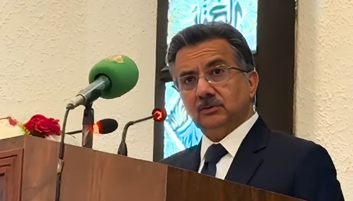 Chairman HBL Sultan Ali Allana addressing the 45th NIPA civil service qualifying batch. — HBL