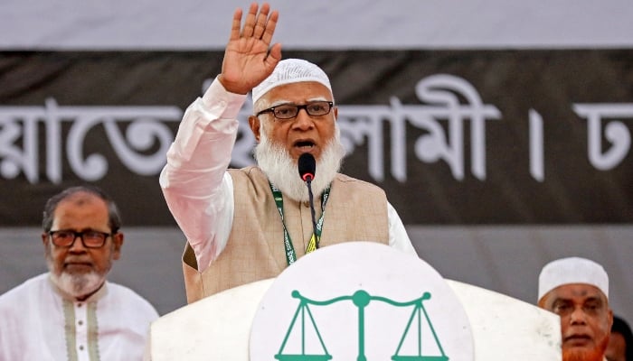 Bangladeshs Jamaat-e-Islami leader Shafiqur Rahman waves to his supporters during a rally as he begins campaigning ahead of the upcoming national elections, in Mirpur, Bangladesh, on January 22, 2026. — AFP