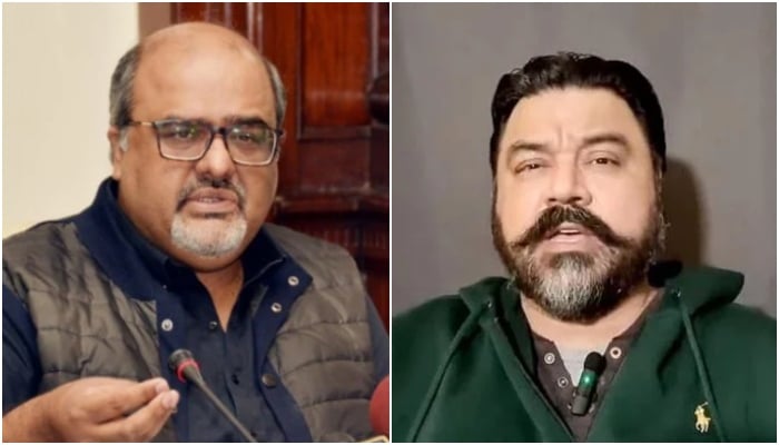 A collage showing former adviser to PM Shahzad Akbar (left) and Major (retd) Adil Raja. — PID/File/Reporter