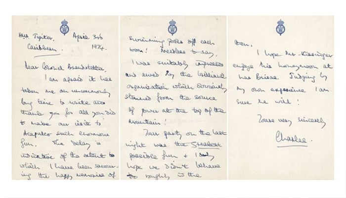 King Charles wild side in rediscovered holiday letter