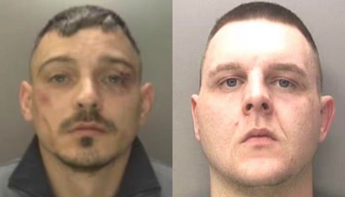 Karl Scott Blackbird (left) and Clark Anthony McAulay appear before the Westminster Magistrates Court. — courts