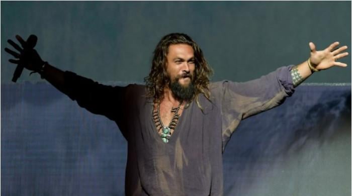 Jason Momoa reacts as his first look as 'Lobo' finally comes out