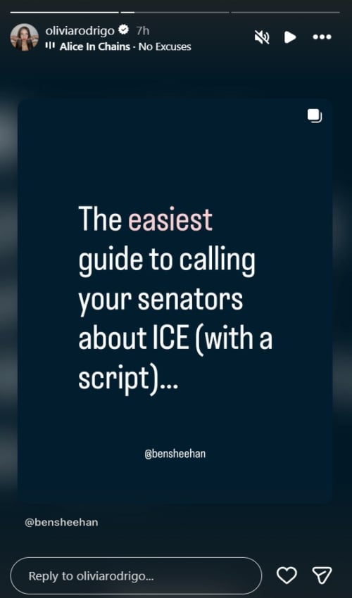 Olivia Rodrigo issues strongly worded response to latest ICE shooting