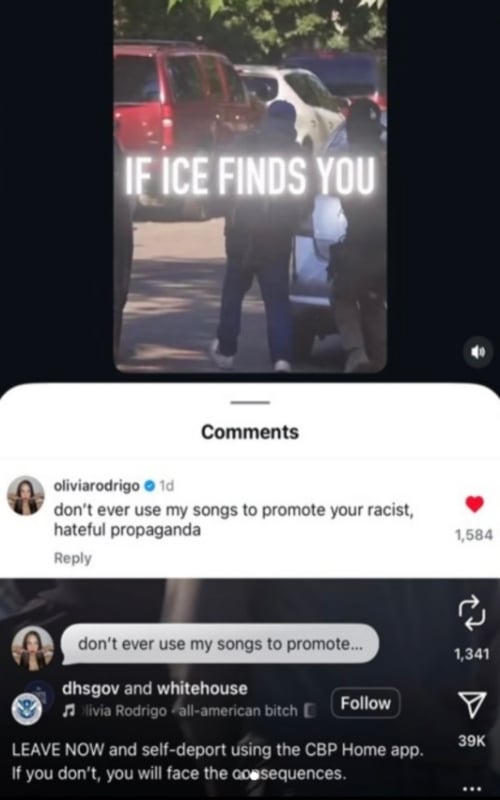 Olivia Rodrigo issues strongly worded response to latest ICE shooting