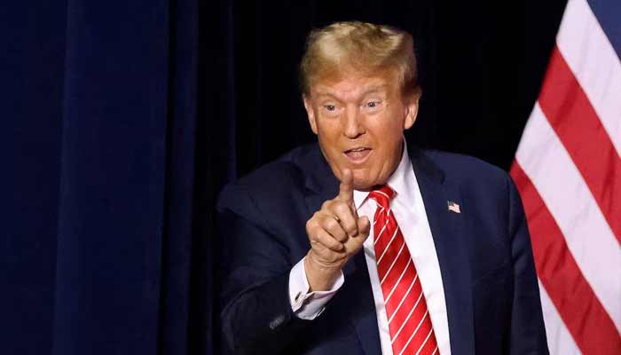 Republican presidential candidate and former US President Donald Trump gestures to supporters during a campaign rally at the Forum River Centre in Rome, Georgia, US. — Reuters/File