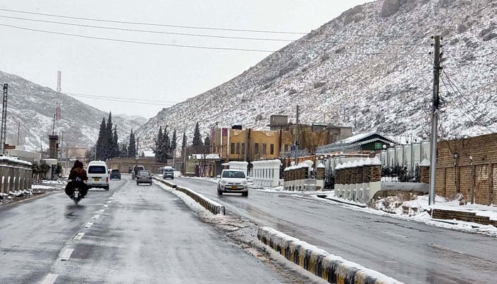 View of a snow covered area at Hanna Urak Valley of Balochistan on January 22, 2026. — PPI