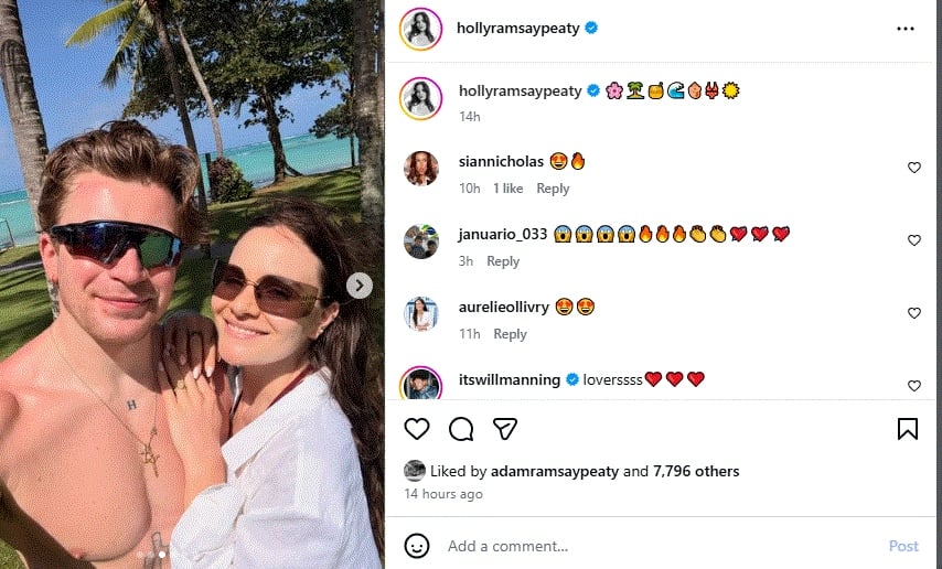 Holly Ramsays official Instagram page