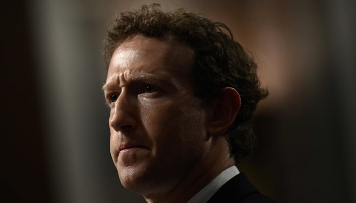 Mark Zuckerberg, CEO of Meta, looks on during the US Senate Judiciary Committee hearing Big Tech and the Online Child Sexual Exploitation Crisis in Washington, DC, US, on January 31, 2024. — AFP