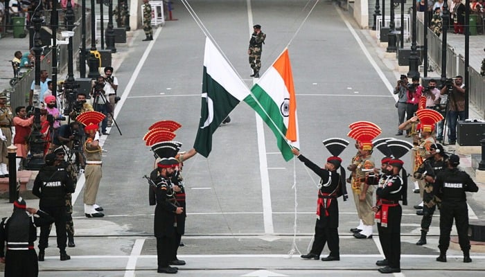 Representational image of guards at Wagah Border between Pakistan and India. — Reuters