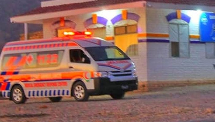 A representational image of a Rescue 1122 ambulance on the road. — Facebook@Merc1122/File