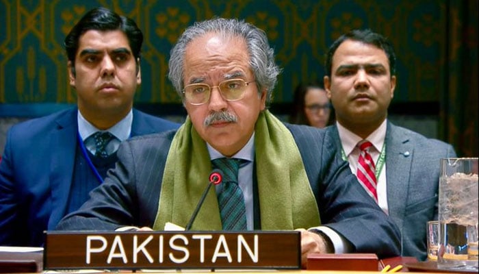 Ambassador Asim Iftikhar Ahmad, Pakistan’s Permanent Representative to the UN. — X@@PakistanUN_NY/File