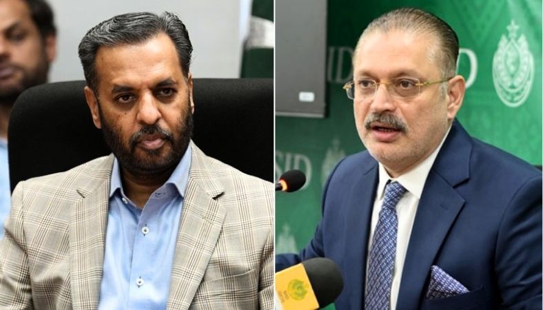 Federal Health Ministe Mustafa Kamal and Senior Sindh Minister Sharjeel Inam Memon can be seen in this composite image. — Radio Pakistan