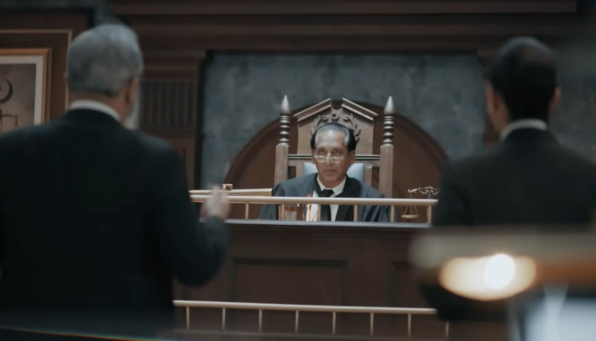 A screengrab of a courtroom scene from drama serial Case No. 9. — YouTube/@HarPalGeoOfficial