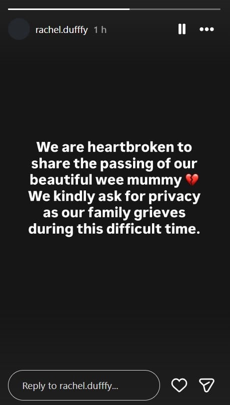 Rachel Duff, Traitors winner, asks for privacy as her mum passes away