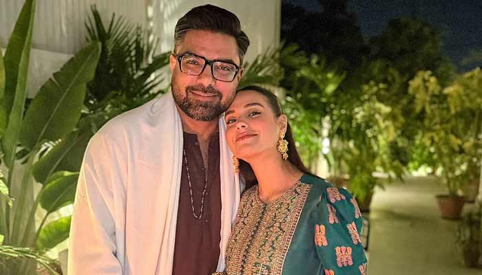Yasir Hussain and Iqra Aziz pose in an undated picture. — Instagram/@iqraaziz