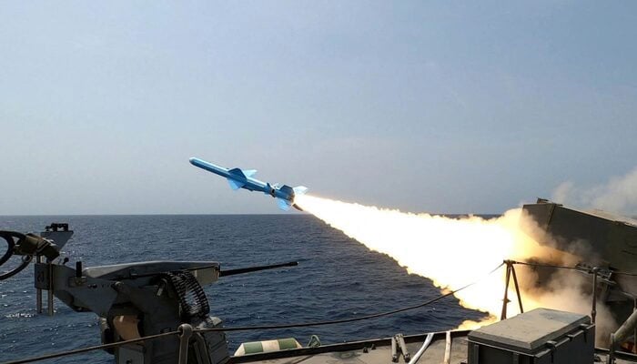 An Iranian missile is launched during a military exercise in an undisclosed location in Iran, August 20, 2025. — Reuters