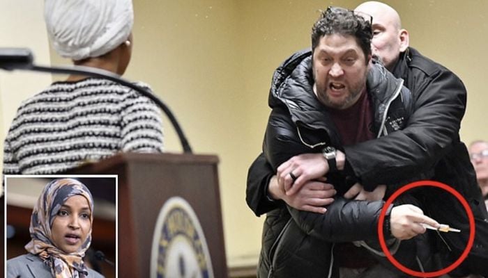 Rep. Ilhan Omar sprayed with unknown substance during Minneapolis town hall: Watch