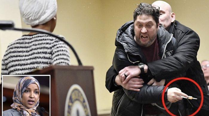 Rep. Ilhan Omar sprayed with unknown substance during Minneapolis town hall: Watch