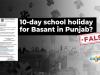 Fact-check: Notification of 10-day school holidays for Basant is fake