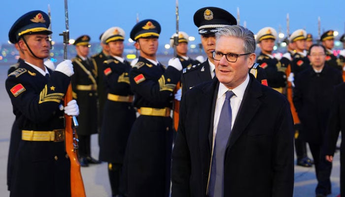 British Prime Minister Keir Starmer arrives in Beijing, China, January 28, 2026. — Reuters