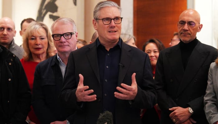 Britains Prime Minister Keir Starmer addresses a business delegation during his visit to China, in Beijing, China, January 28, 2026. — Reuters