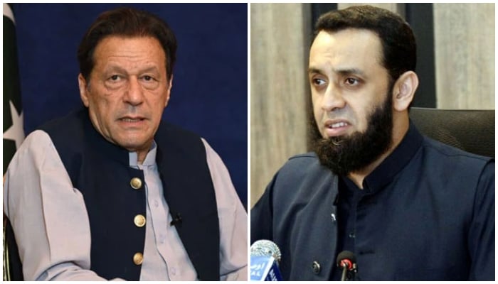 A collage showing PTI founder Imran Khan (left) and Information Minister Attaullah Tarar. — AFP/Radio Pakistan/File