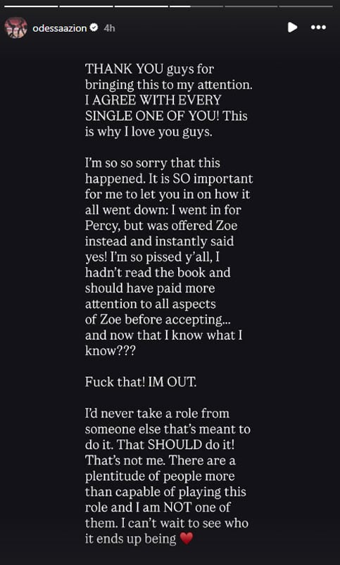 Odessa Azion drops out of ‘Deep Cuts adaptation after casting controversy