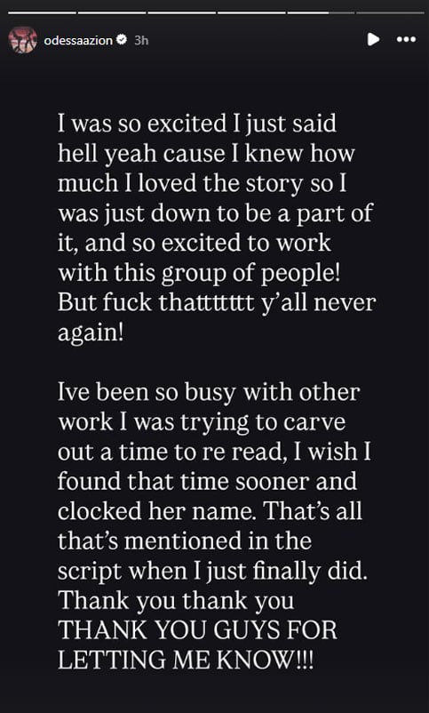 Odessa Azion drops out of ‘Deep Cuts adaptation after casting controversy