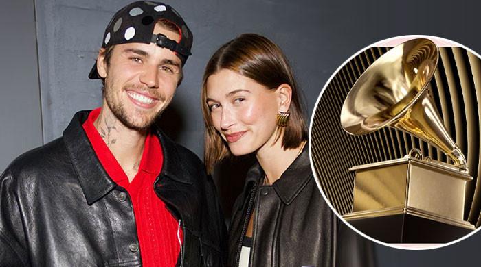 Hailey Bieber reacts to Justin Bieber's Grammys return