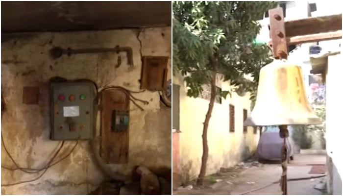 This collage shows the state of disrepair at Karachi’s Saddar Fire Station. — Reporter