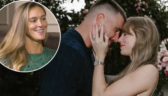 Kylie Kelce plays coy when asked important question about Tayvis wedding